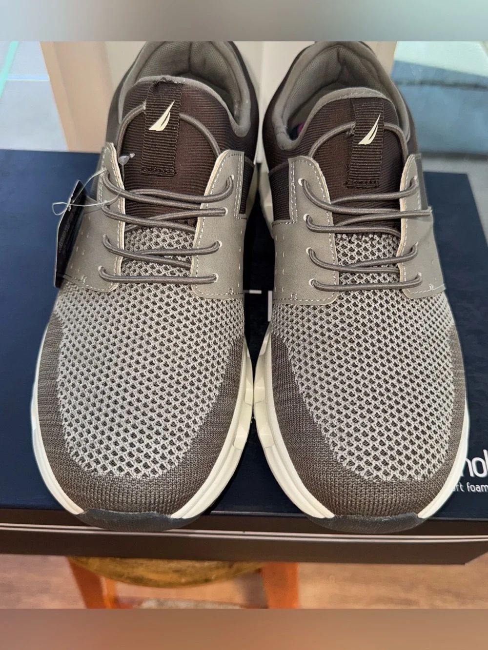Nautica ZER Ortholite Men’s Sneakers 8.5 Charcoal Mesh Comfort Athletic Shoes
